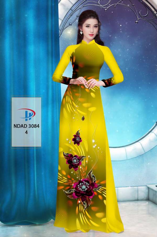 Vải Áo Dài Hoa In 3D AD NDAD3084 18